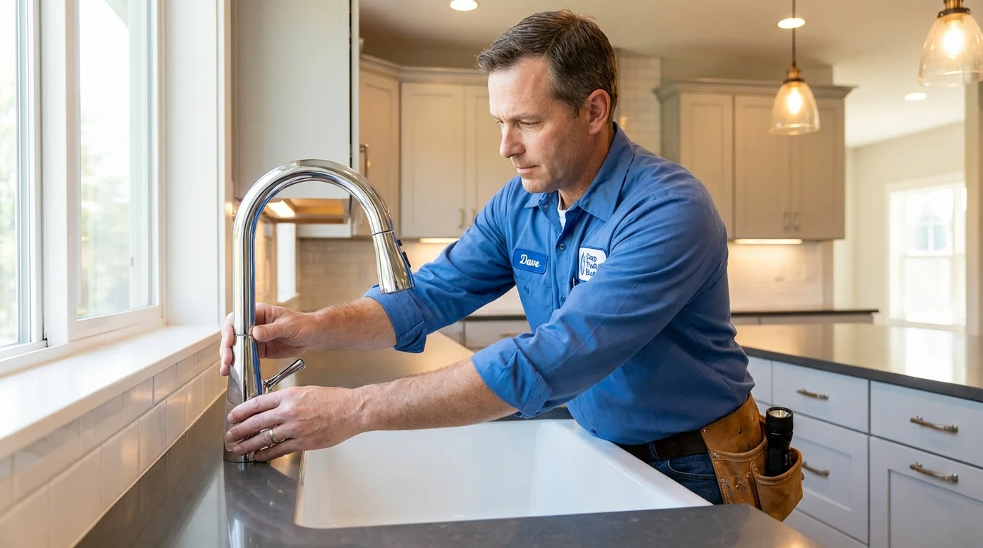 Kitchen faucet installation by Johns Plumbing LLC in Crocker
