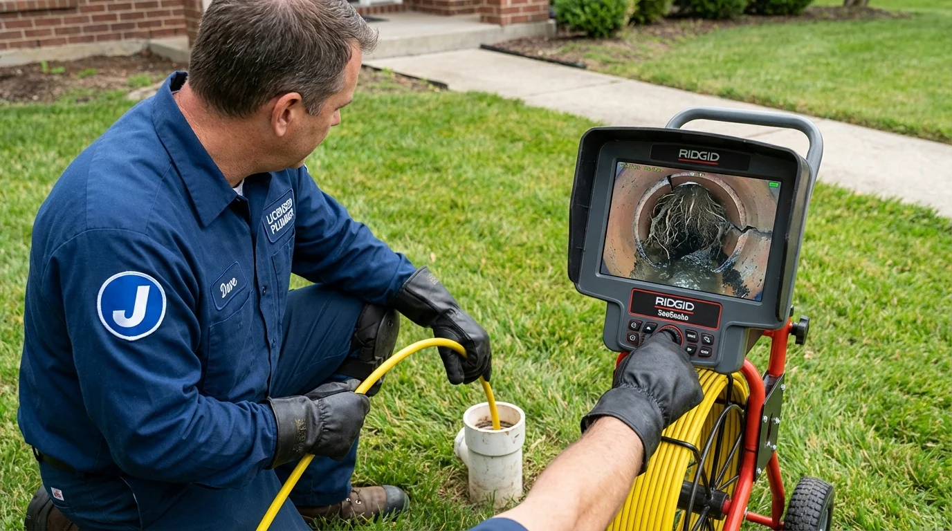 Sewer camera inspection being performed by Johns Plumbing LLC in Crocker